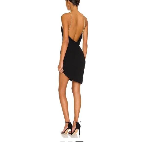 Amanda Uprichard x Revolve Dress, Black With Gold‎ Chains, Size L - Picture 1 of 9